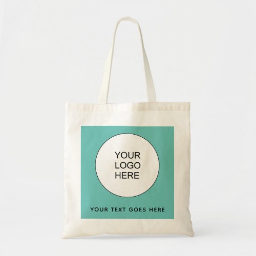 Custom Modern Business Company Logo Budget Teal Tote Bag