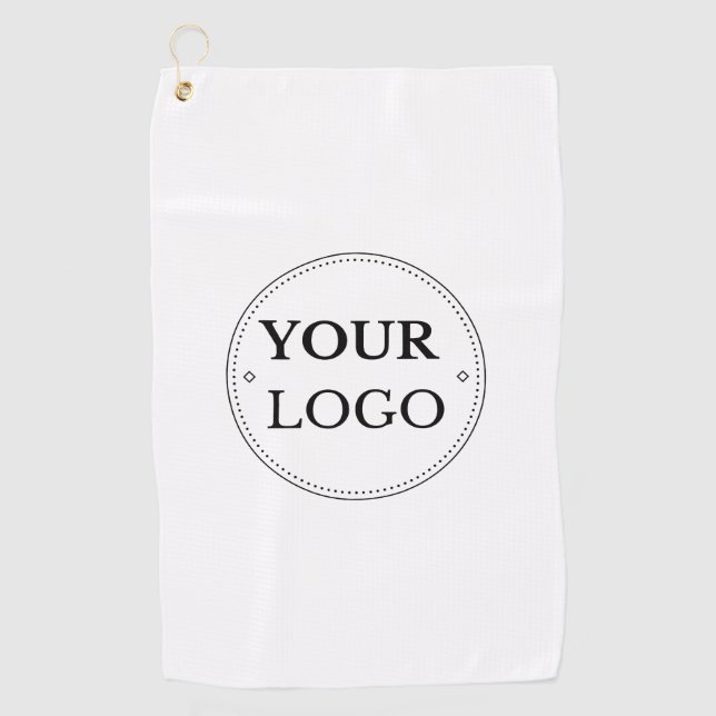 Custom Modern Business Logo Branded Golf Towel (Front)