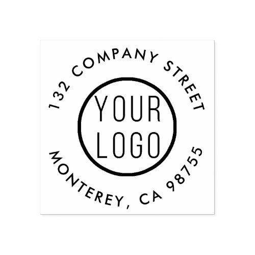 Custom Modern Business Logo Company Return Address Rubber Stamp