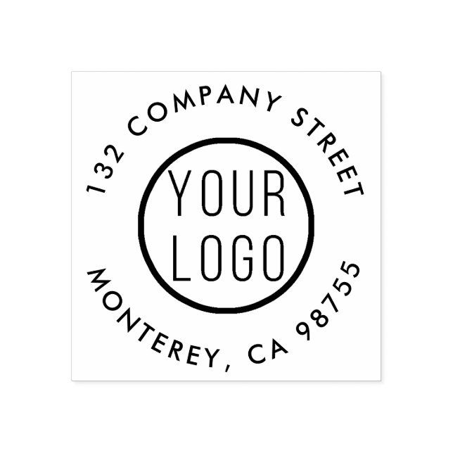 Custom Modern Business Logo Company Return Address Rubber Stamp (Imprint)