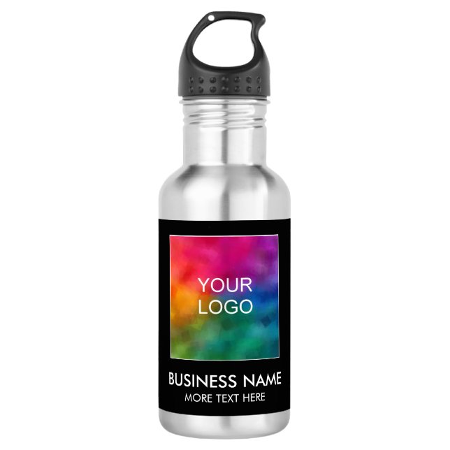 Custom Modern Business Logo Simple Template Best Stainless Steel Water Bottle (Front)