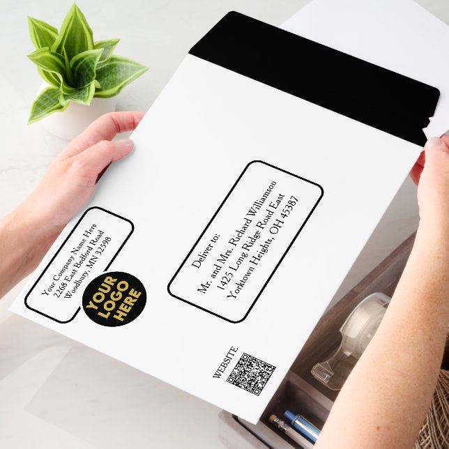Custom Modern Business Logo Website Social Media Envelope Mailers (Desk)