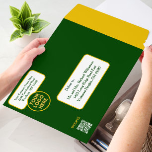 Custom Modern Business Logo Website Social Media  Envelope Mailers