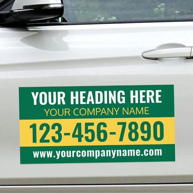 Custom Modern Business Professional Yellow Green Car Magnet (Creator Uploaded)