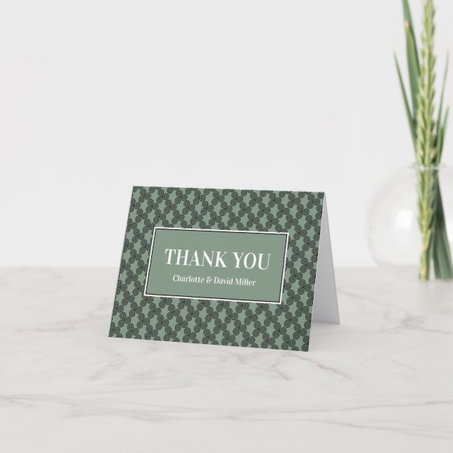 Custom Modern Celtic Knot Irish Thank You Card (Front)