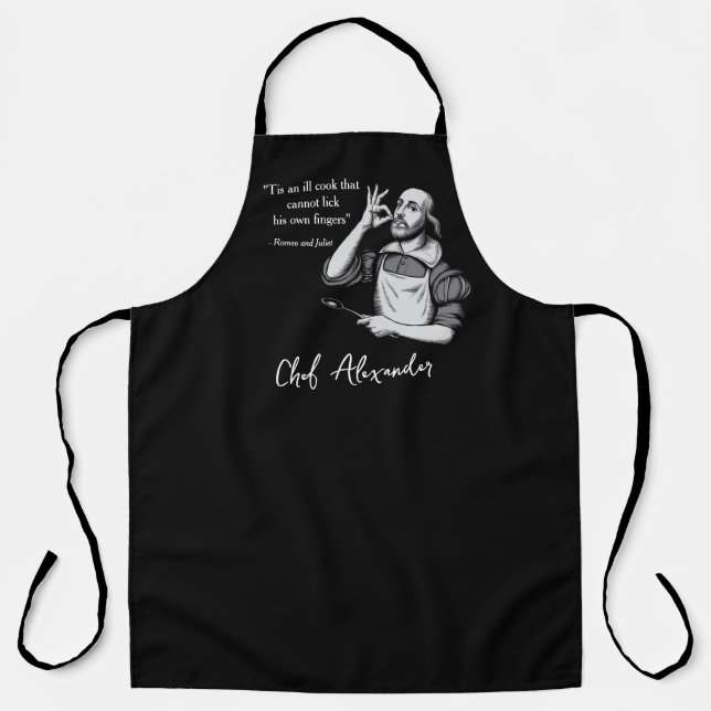 Custom Modern Chef Funny Shakespeare Quote  Apron (Front)