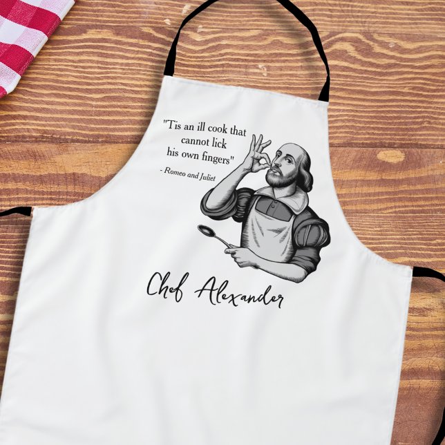 Custom Modern Chef Funny Shakespeare Quote  Apron (Creator Uploaded)