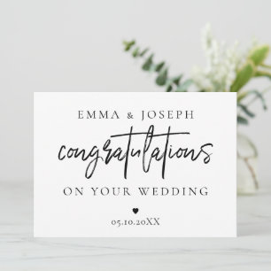 Custom modern chic Congratulation Couple Newlywed