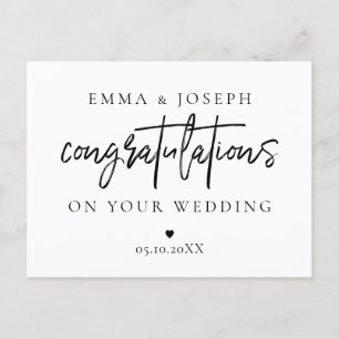 Custom modern chic Congratulation Couple Newlywed Postcard