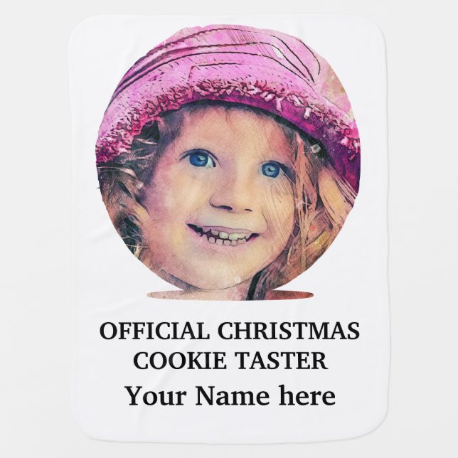 Custom modern Christmas cookie photo template Baby Blanket (Front)