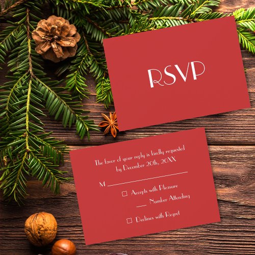 Custom Modern Christmas Red Holiday Party RSVP