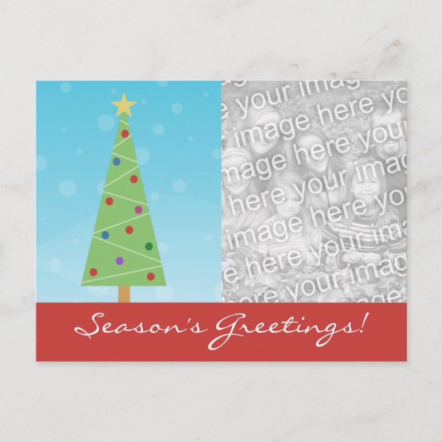 Custom Modern Christmas Tree Holiday Postcards (Front)