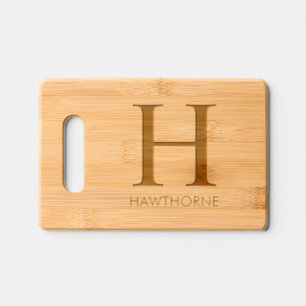 Custom Modern Classic Monogram Name Engraved Cutting Board