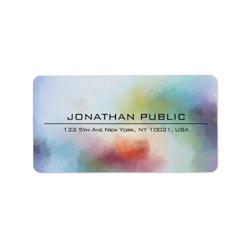 Custom Modern Colorful Abstract Art Template Label