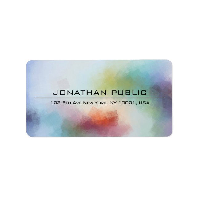 Custom Modern Colorful Abstract Art Template Label (Front)