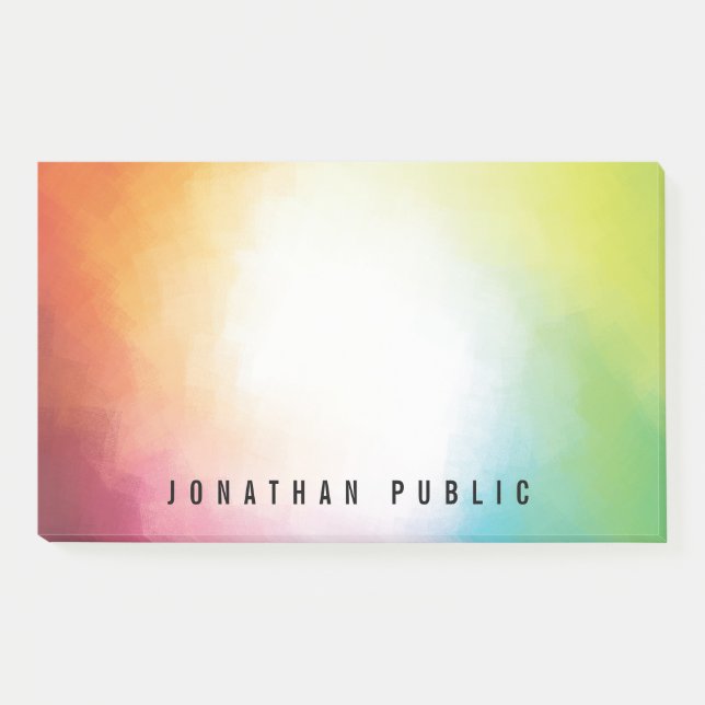 Custom Modern Colorful Abstract Art Trendy Post-it Notes (Front)