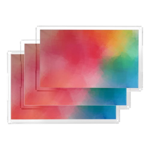 Custom Modern Colorful Abstract Blank Template Acrylic Tray