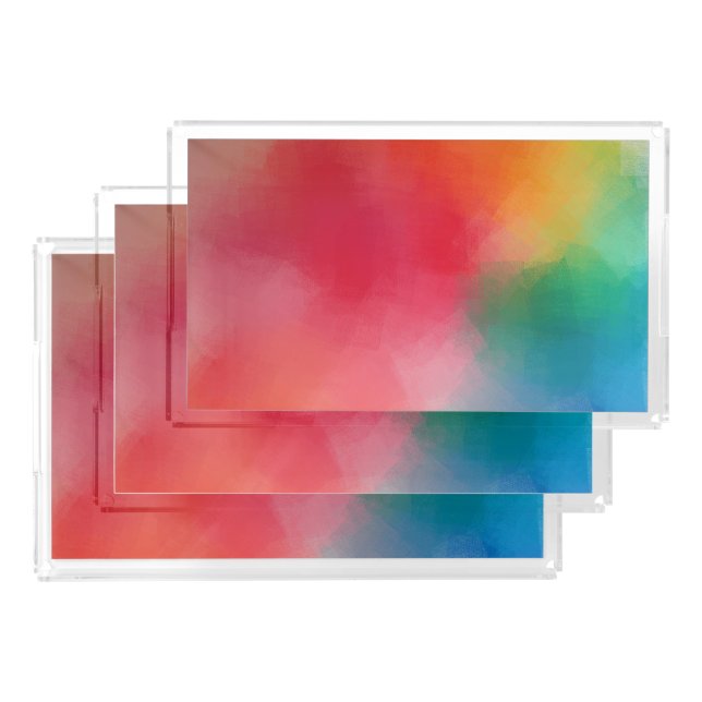Custom Modern Colorful Abstract Blank Template Acrylic Tray (Set)
