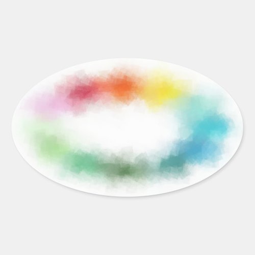Custom Modern Colorful Abstract Blank Template Oval Sticker