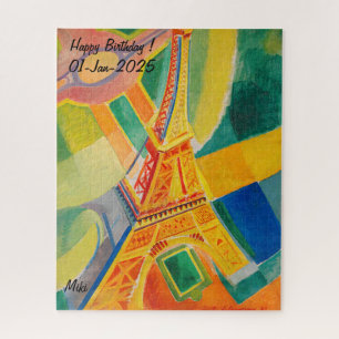 Custom Modern Colorful Abstract Eiffel Tower  Jigsaw Puzzle