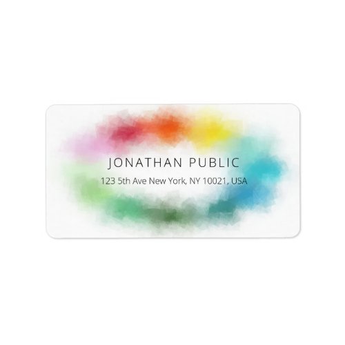 Custom Modern Colorful Abstract Elegant Template Label