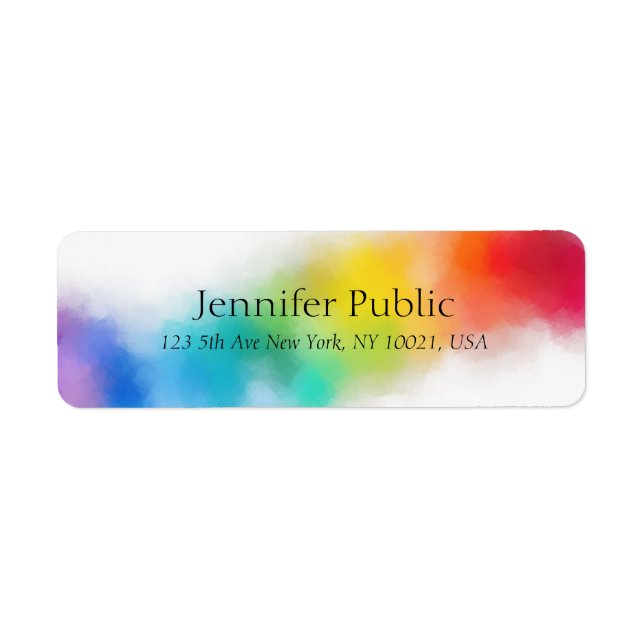 Custom Modern Colorful Abstract Template Rainbow Label (Front)