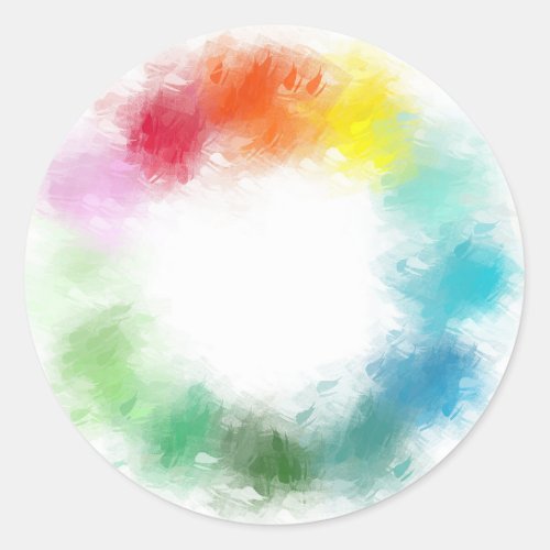 Custom Modern Colorful Abstract Top Template Classic Round Sticker