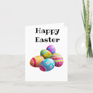 Custom Modern Colorful Eggs Happy Easter  Holiday Card