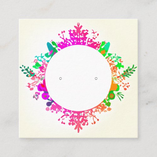 Custom Modern Colorful Floral Small Earring Cards
