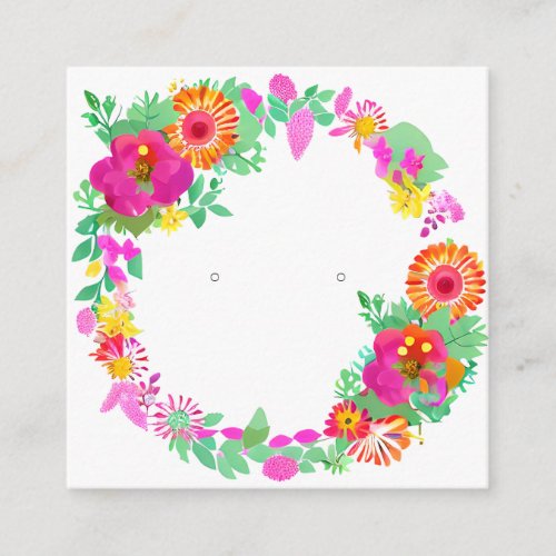 Custom Modern Colorful Floral Small Earring Cards