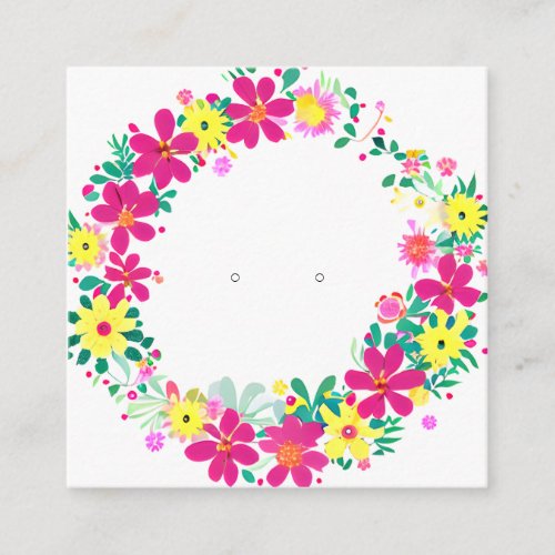 Custom Modern Colorful Floral Small Earring Cards