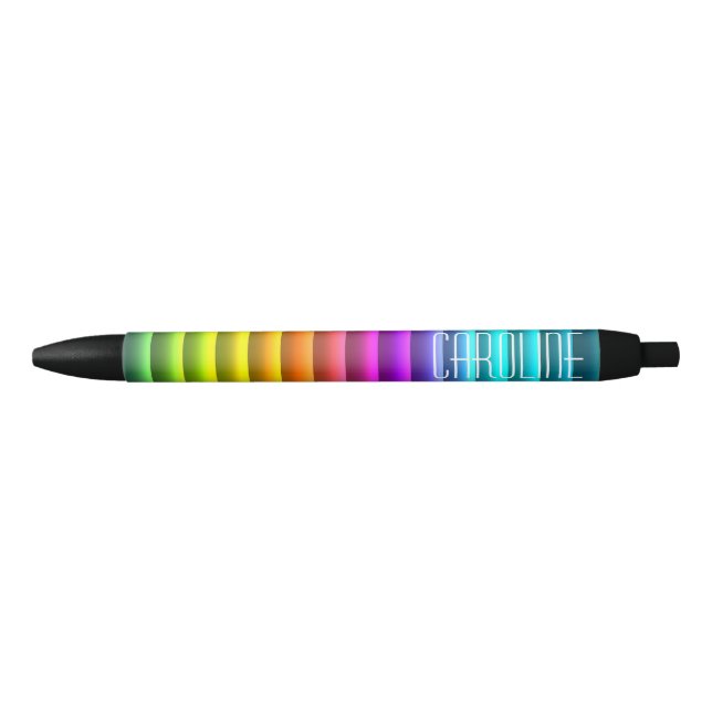 Custom Modern Colorful Rainbow Stripes Pattern Pen (Front)