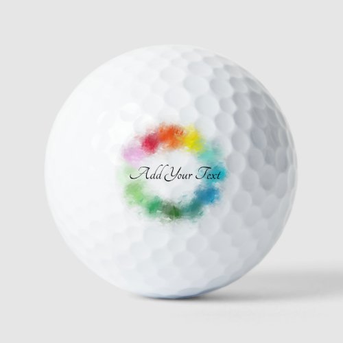 Custom Modern Colorful Template Handwritten Text Golf Balls