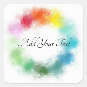 Custom Modern Colorful Template Handwritten Text Square Sticker