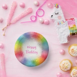 Custom Modern Colorful Template Happy Birthday Paper Bowls