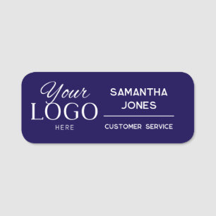 Custom Modern Company Logo Employee Navy Name Tag
