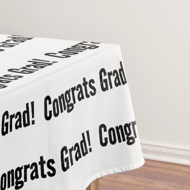 Custom Modern Congrats Grad Graduation Party Tablecloth (In Situ)