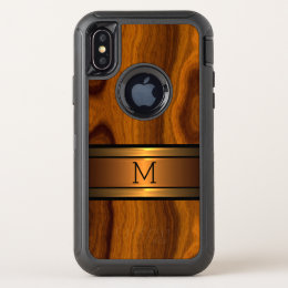 Custom Modern Cool Trendy Wood Grain Pattern OtterBox Defender iPhone X Case
