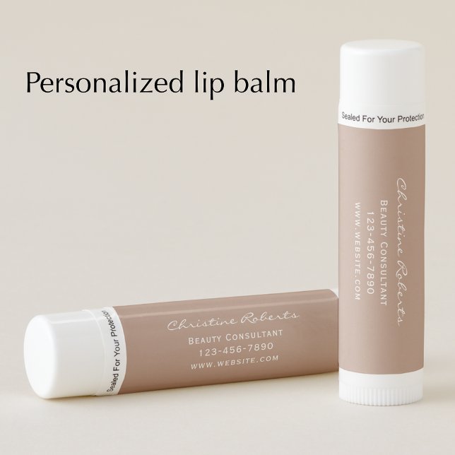Custom Modern Copper Business Promotional Gift Lip Balm (Add your business contact details for a lovely copper lip balm customer promotional gift)