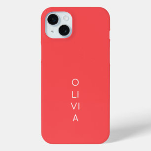 Custom Modern Coral Minimalist iPhone 15 Plus Case