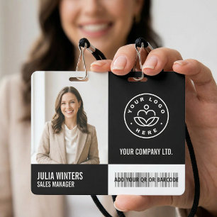 Custom Modern Corporate Black Photo ID Badge