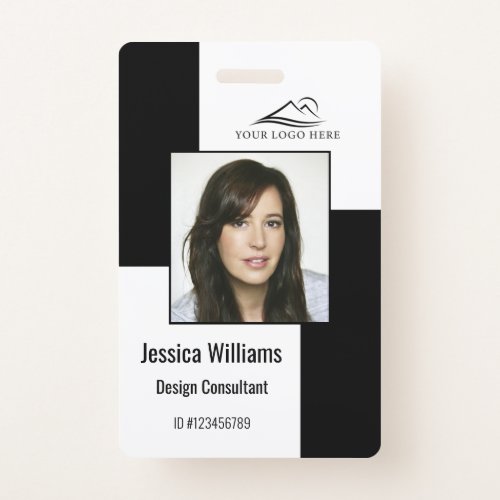 Custom Modern Corporate Employee ID Badge Black