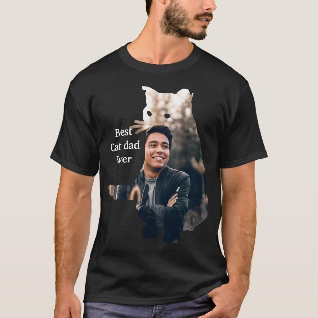 Custom modern cute cat photo template T-Shirt (Front)