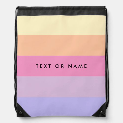 Custom Modern Cute Colorful Text or Name Template Drawstring Bag