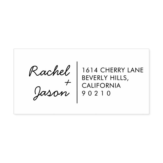 Custom Modern Cute Couple Return Address Stamp (Design)