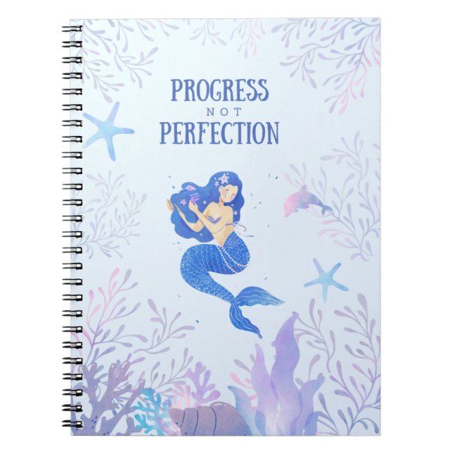 Custom modern cute Mermaid Notebook (Front)