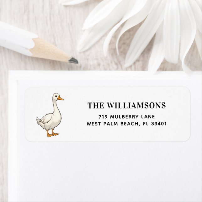 Custom Modern Cute Silly Goose Address Label (Insitu)