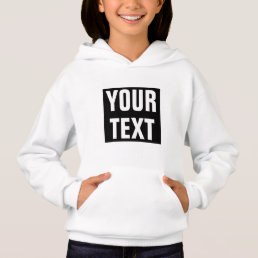 Custom Modern Cute Simple Template Girls White Hoodie