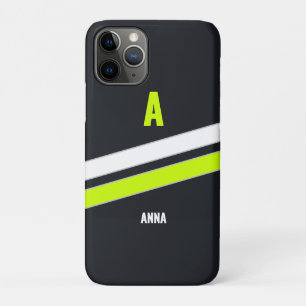 Custom Modern Cyber Retro Monogram iPhone Case