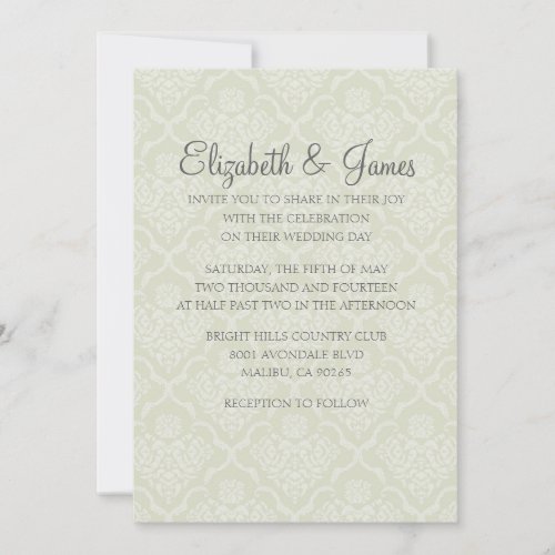 Custom Modern Damask Wedding Invitations